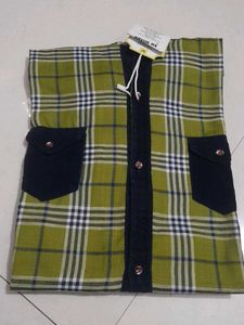 like New   Green Plaid Shirt
