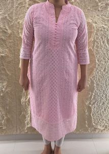 Pink Chikankari Kurta