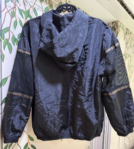 Women's Black Mesh Panel Hoodie Jacket