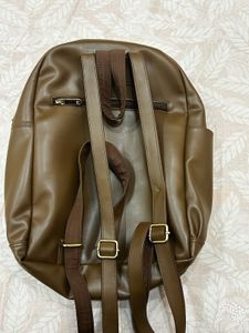 Brown Faux Leather Backpack - Size M