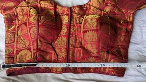 Designer Red &amp; Gold Banarasi Silk Blouse