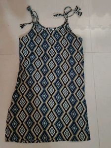 Stylish Diamond Print Mini Dress