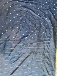 Royal Blue Saree with Gold Brocade