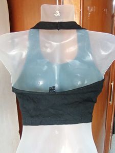 Ribbed Halter Neck Crop Top