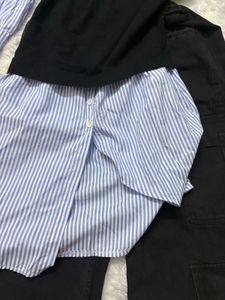 Stylish Black &amp; Blue Layered Top