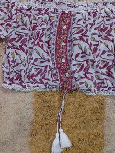 Boho Off-Shoulder Crop Top