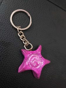 Handmade Pink Star Keychain