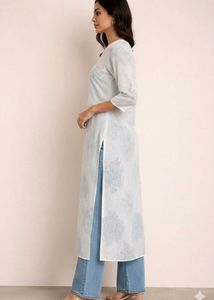 Floral Print Cotton Kurta