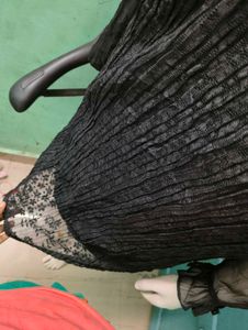 Sheer Black Lace Trim Tunic
