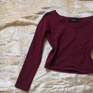 Burgundy Long Sleeve Top
