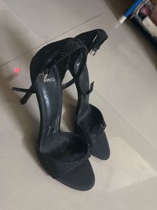 MNG Black Embellished Heels(used only once)