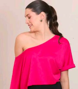 Hot Pink Asymmetric Top