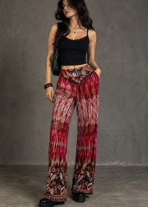 3329. Vibrant Paisley Print Palazzo Pants