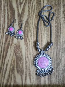Pink Necklace & Earring Set