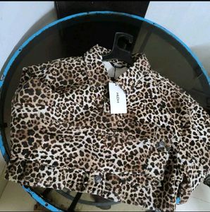 Leopard Print Cropped Jacket