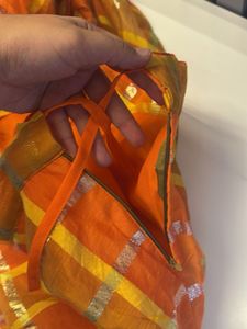 Orange &amp; Yellow Striped Ethnic Skirt