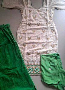 Trendy Embroidered Kurta Set with Palazo &amp; Dupatta