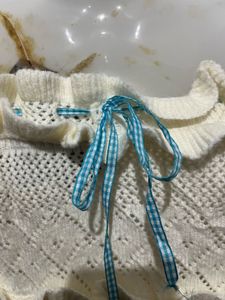 Cream Knit Strapless Top