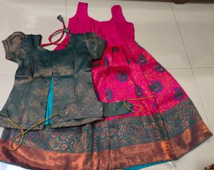 Beautiful south India long dress with jacket Set
