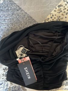 Sheer Black Halter Neck Top Size S