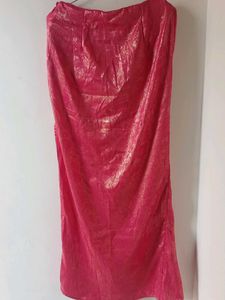 MAX Pink Metallic Top Skirt Set