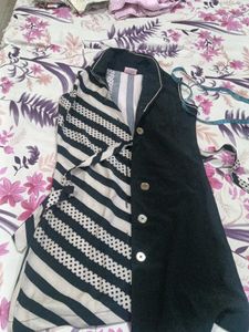 Asymmetric Striped Vest Dress