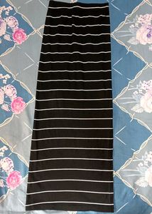 Striped Maxi Skirt With Side Slit