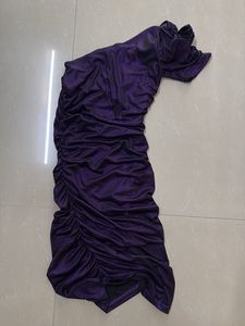 Purple One-Shoulder Ruched Dress