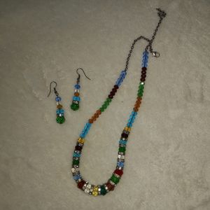 Crystal Necklace And Earrings