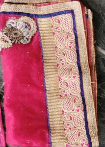 Pink Embroidered Lehenga Set with Free Bangles