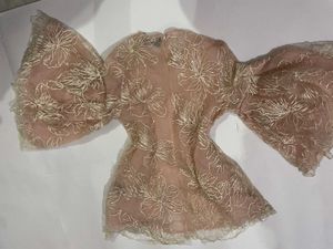 Elegant Embroidered Bell Sleeve top dress