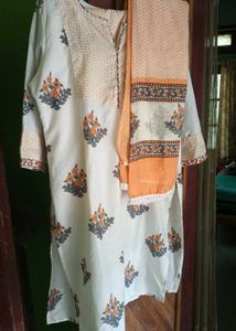 Beautiful Floral Print Kurta with Dupatta and pant