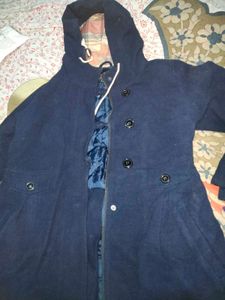 Navy Blue Hooded Jacket
