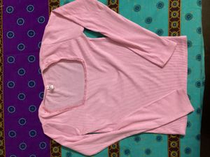 grab fast Chic Pink Ribbed Long Sleeve Top