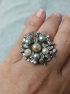 Vintage Pearl Cluster Ring