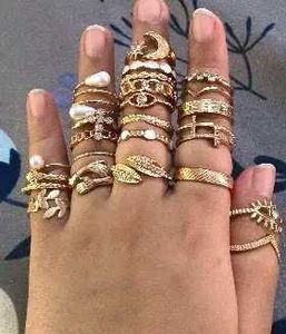22 High-quality Gold-plated Rings set