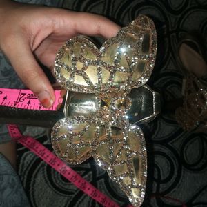 New Cute Heels Sandal Glittery Butterfly