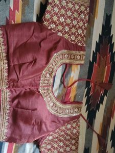 Maroon Embroidered Blouse