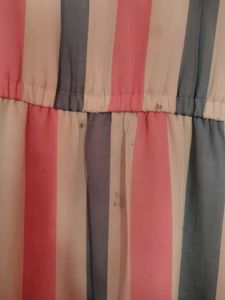 Chic Striped Maxi Dress with Cold Shoulder