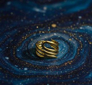 Stylish Gold-Tone Wrap Ring