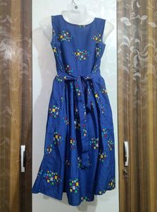Blue Fit &amp; Flare Dress