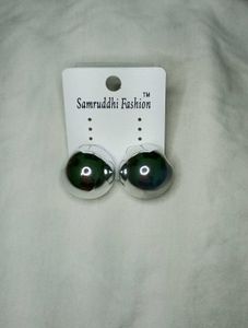 chunky metallic steel Silver Ball Earrings y2k