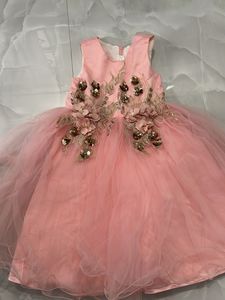 Stunning Pink Floral Embellished frock