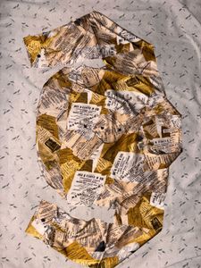 Printed Golden Cropped Shirt