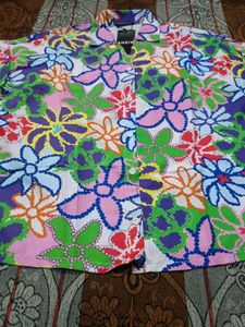 Colorful Floral Button-Up Shirt