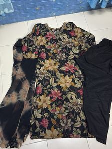 Floral Print Kurta Set with Dupatta