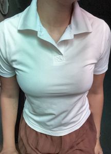 White polo shirt corset design