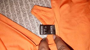 Orange Halter Neck Crop Top