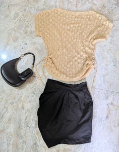 Knit Top with Drawstring Detail🎀