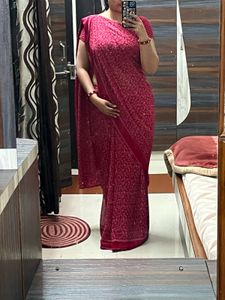 Elegant Red Floral Saree